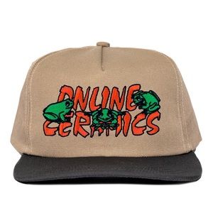 ONLINE CERAMICS Khaki Tan Frog Friends Hat/Cap NEW